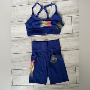 Savage X Fenty biker shorts & sports bra set, new w tags, top size S bottoms XS